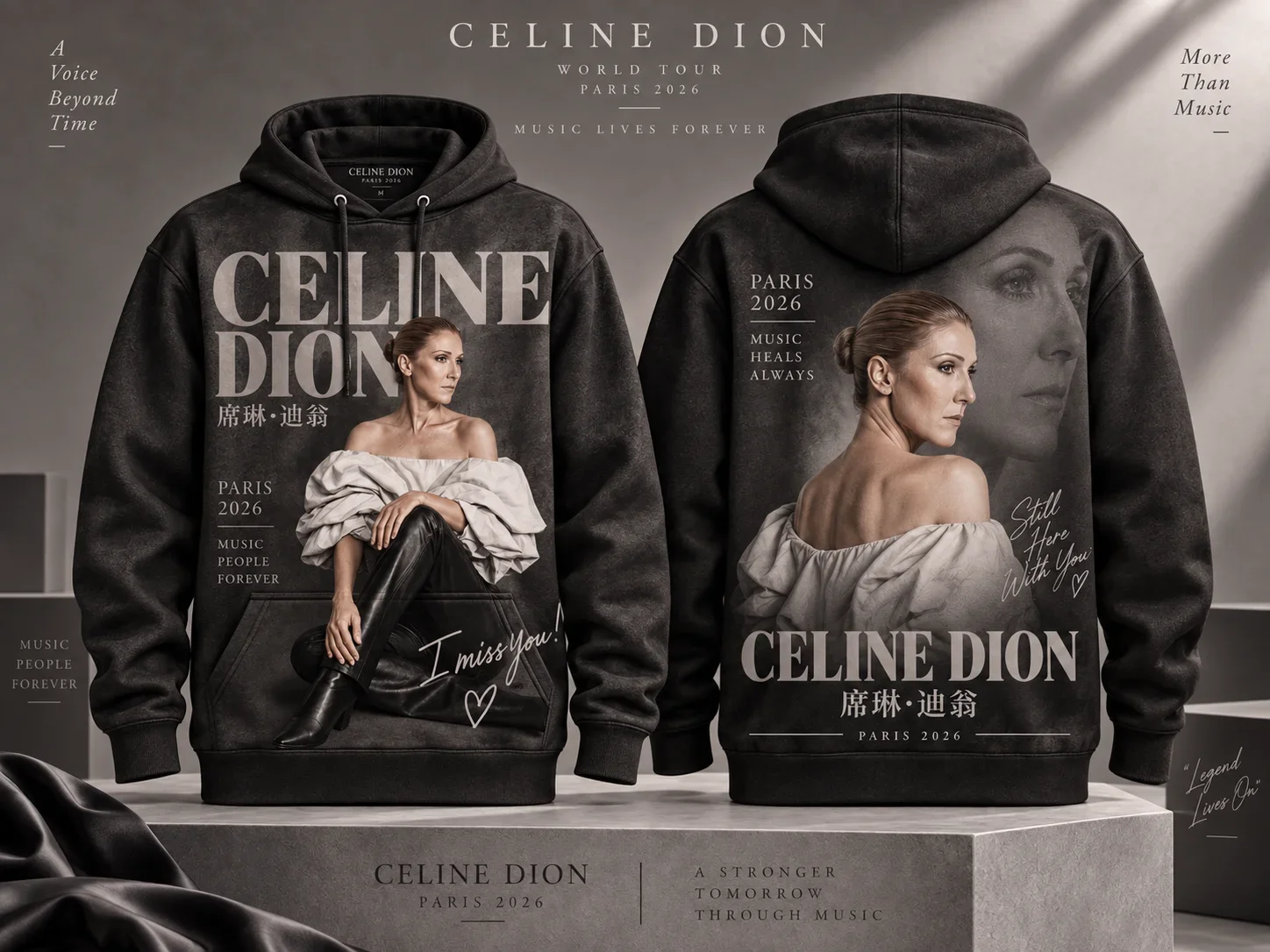 2026 Unisex Celine Dion All Over 3D Print Hoodie Y2K Stunning Paris Concert Fan Vintage Music Streetwear Pullover