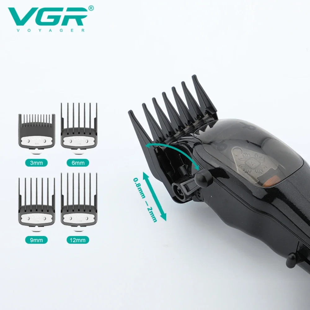 VGR Original Hair Clipper Professional Hair Trimmer Beard Haircut Adjustable Hair Cutting Machine Barber Clipper for Men V-653