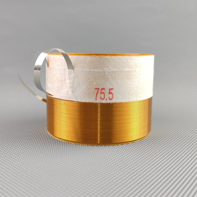 1PCS 75.5mm Bass Speaker Voice Coil- Edge Wound High Power Alu Round Wire Fiberglass Former 16 Ohm