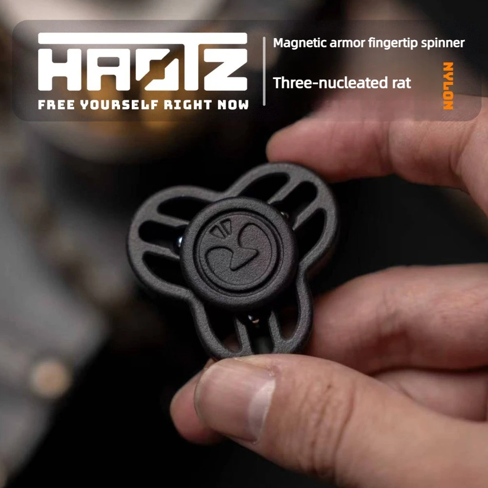 HAOTZ EDC Tri-core Mouse, Magnetic Armor-Opening 3D Printed Spinning Fidget Spinner Desktop Decompression Toy