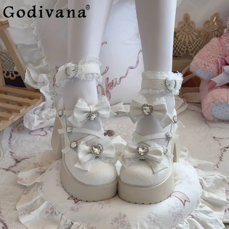 

Y2K субкультура, оригинальные японские туфли на высоком каблуке в стиле Лолиты, униформа JK, милые крутые универсальные туфли на платформе для девочек на толстой подошве