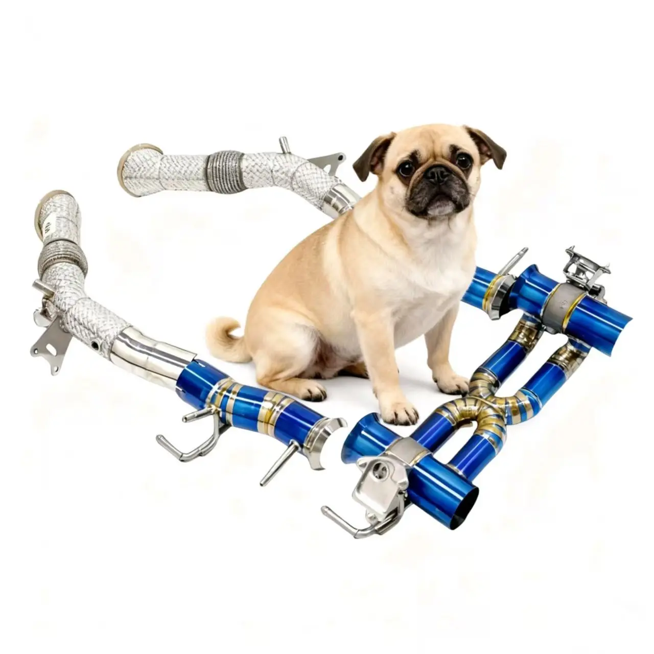 

Straight Downspout Exhaust Pipes for Ferrari SF90 3.9T V8 2019-2023 Titanium cat Back Exhaust System Is Originally Controlled