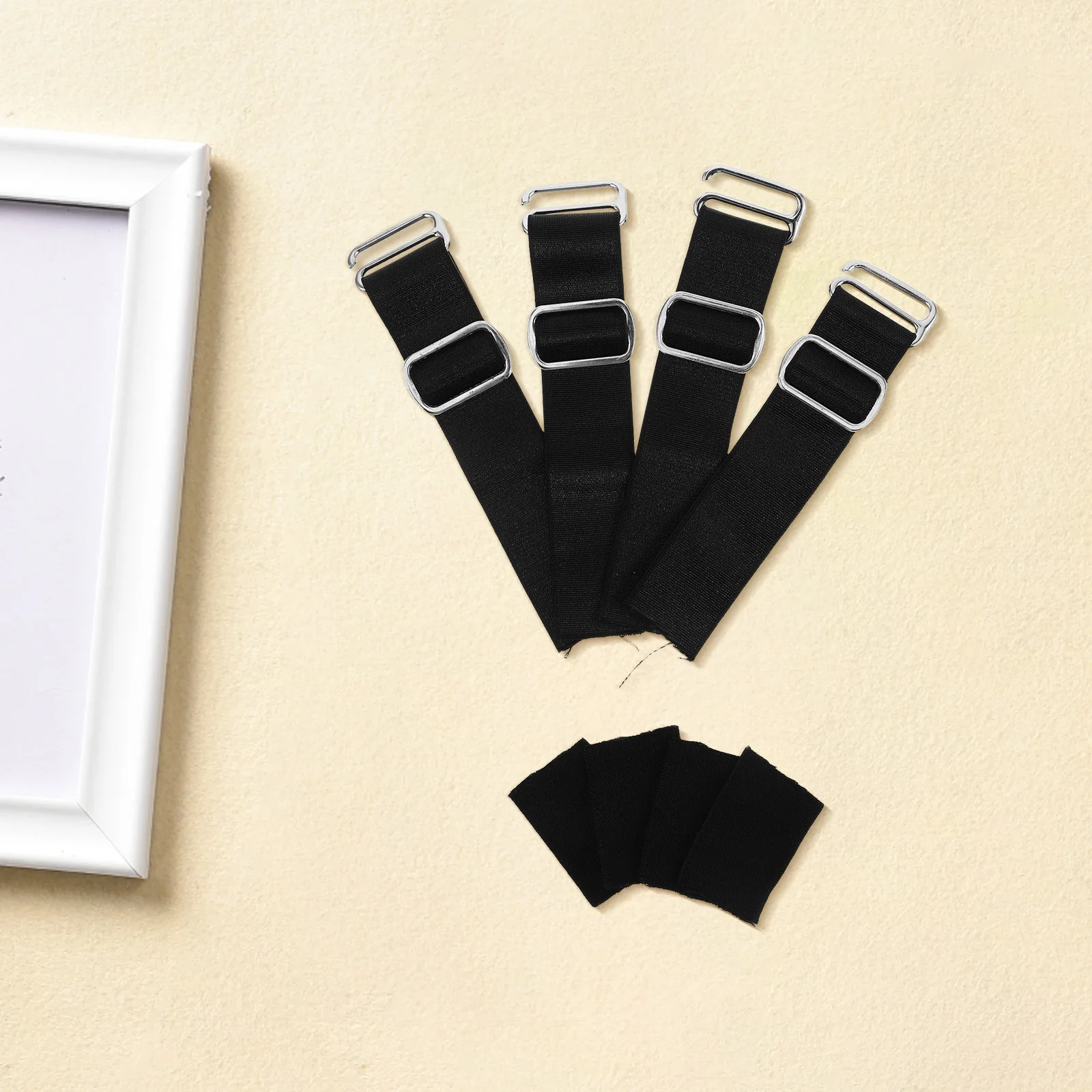 

4 Pcs Fishing Hat Elastic Band Adjustable Visor Cap Fastener Fastening for Straw Caps Golf Strap Ponytail Visors Metal