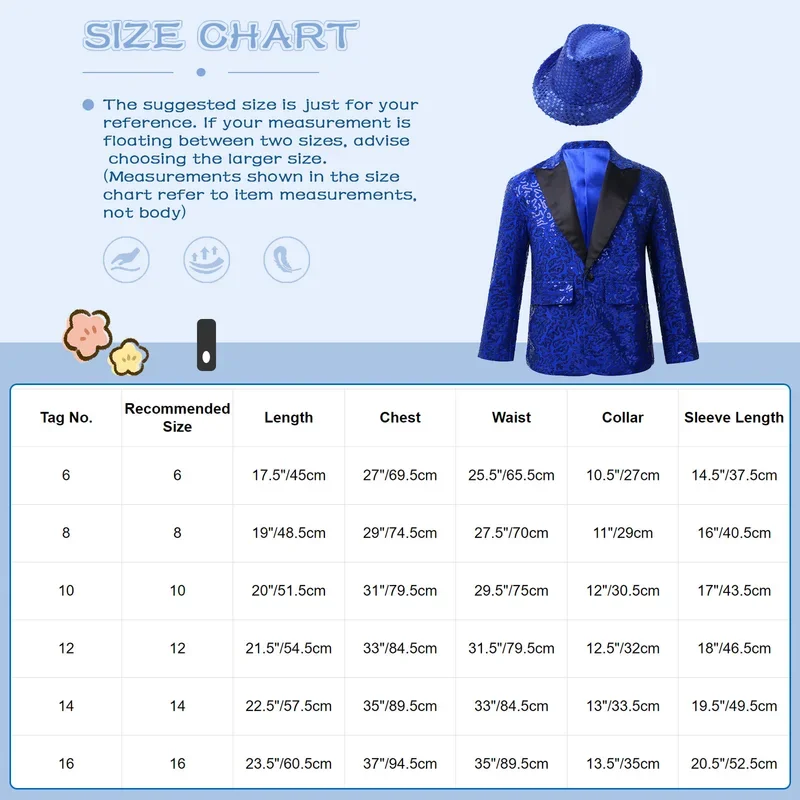 Kids Boys Shiny Sequins Lapel Jacket Coat Glitter Blazer Tuxedo Banquet Dance Wedding Party Modern Jazz Latin Stage Costumes