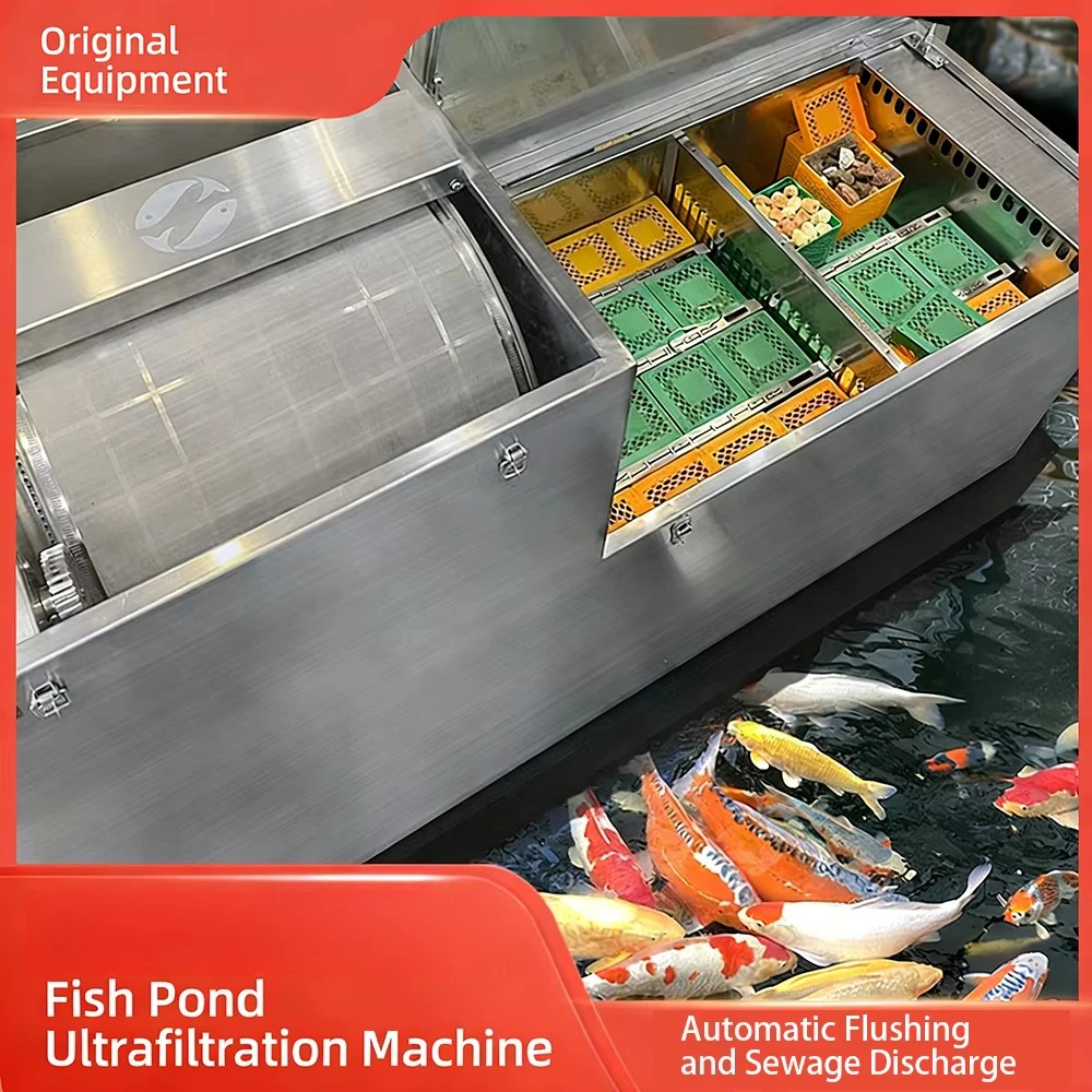 RUNNCHI SQ-880 Automatic 304 Stainless Steel 1496L Koi Pond Filter System with Easy Clean Feature for Outdoor Use