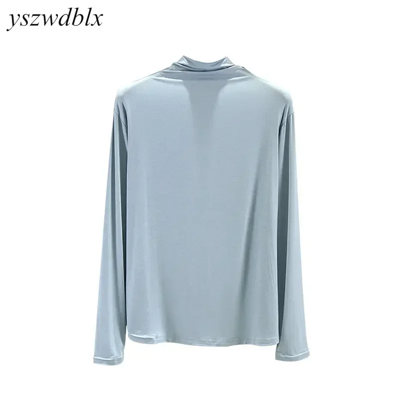 T-shirts Women Long Sleeve Turtleneck Autumn Winter Korean Fashion Soft Solid Casual Womens Top Spring Warm Bottoming Shirt 2024