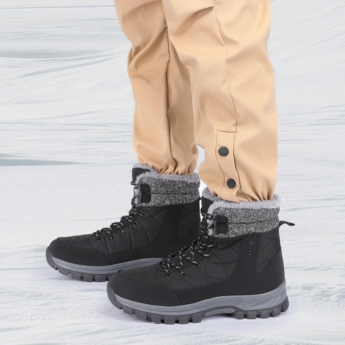 Long Boots for Men Outdoor Men New Cotton Shoes Waterproof and Cold Proof with Thick Velvet and Warmth Snow Boots Big Size 47 view 5
