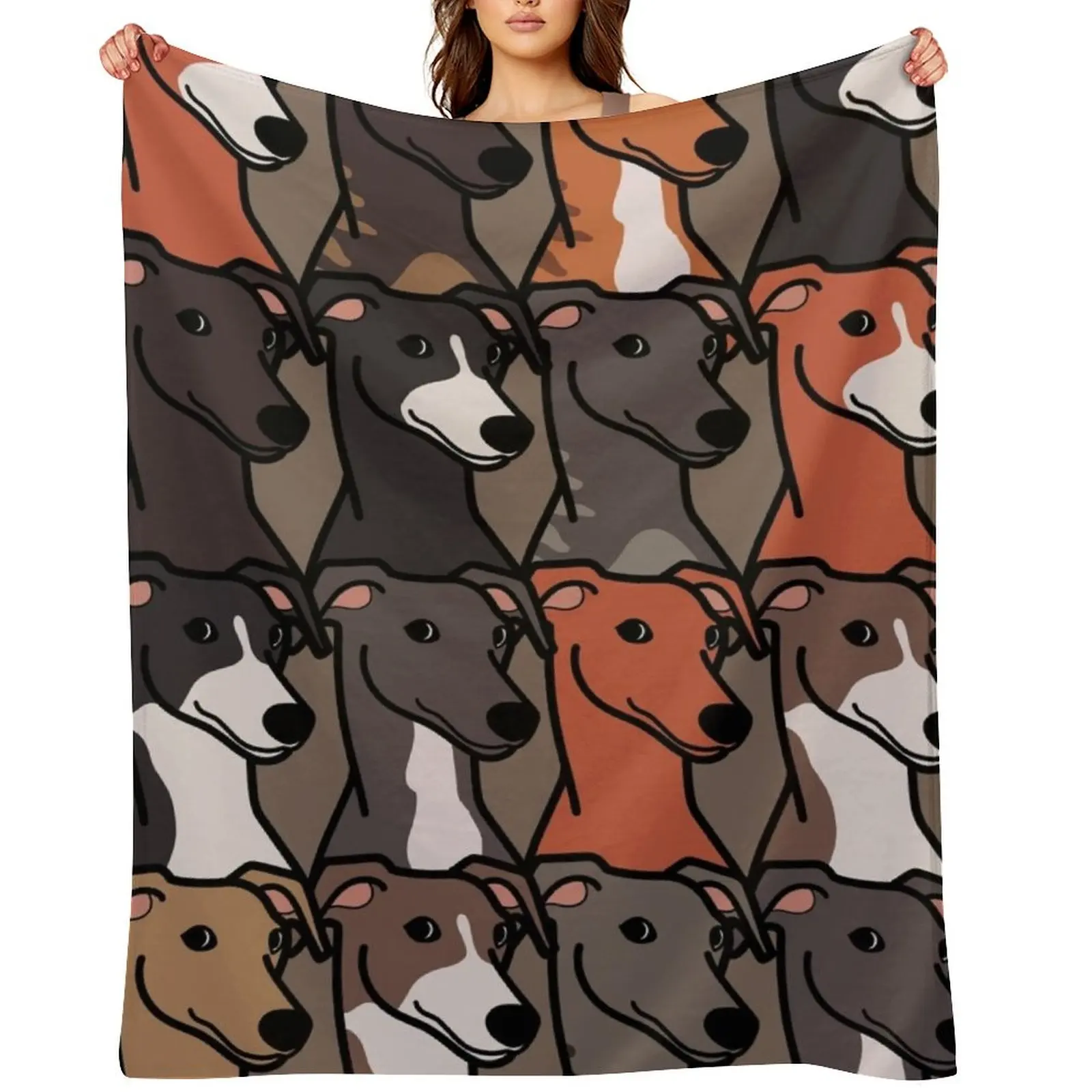 

Greyhound colors pattern Throw Blanket Soft Big Thermal Single Decoratives Blankets
