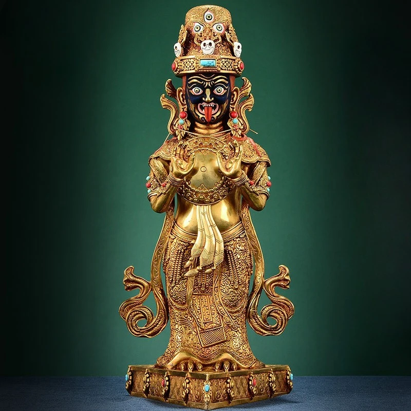 Zaki Lam Ornaments Bodhisattva,Brass Goddess of Wealth Sakyamuni Altars Desktop Decorative,Nepal Craftsmanship Buddhist Item