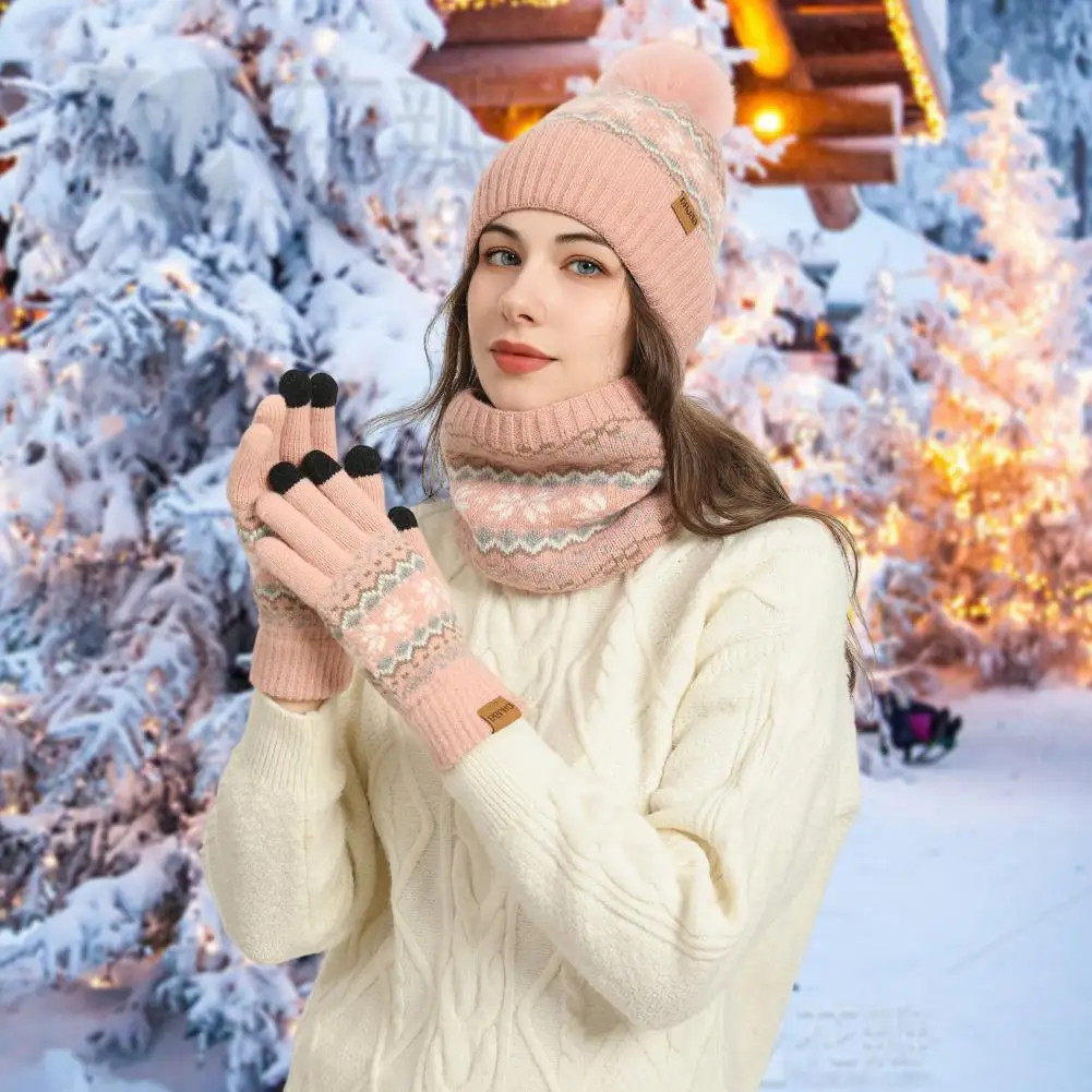 Ensemble bonnet et écharpe en peluche unisexe, gants optiques, bonnet chaud, élastique, coupe-vent, rond-cou breton, extérieur, hiver, 3 pièces