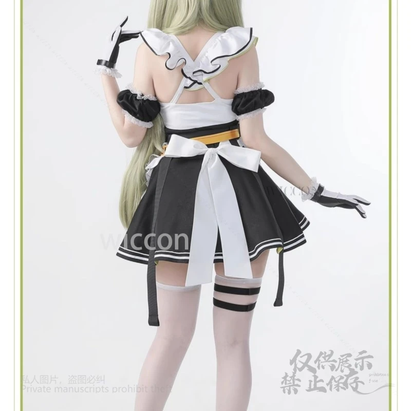 NIKKE-traje de sirvienta blanca de la diosa de la victoria, conjunto de disfraz de Cosplay, peluca, vestido, enagua, accesorios para el cabello, Anime de Halloween