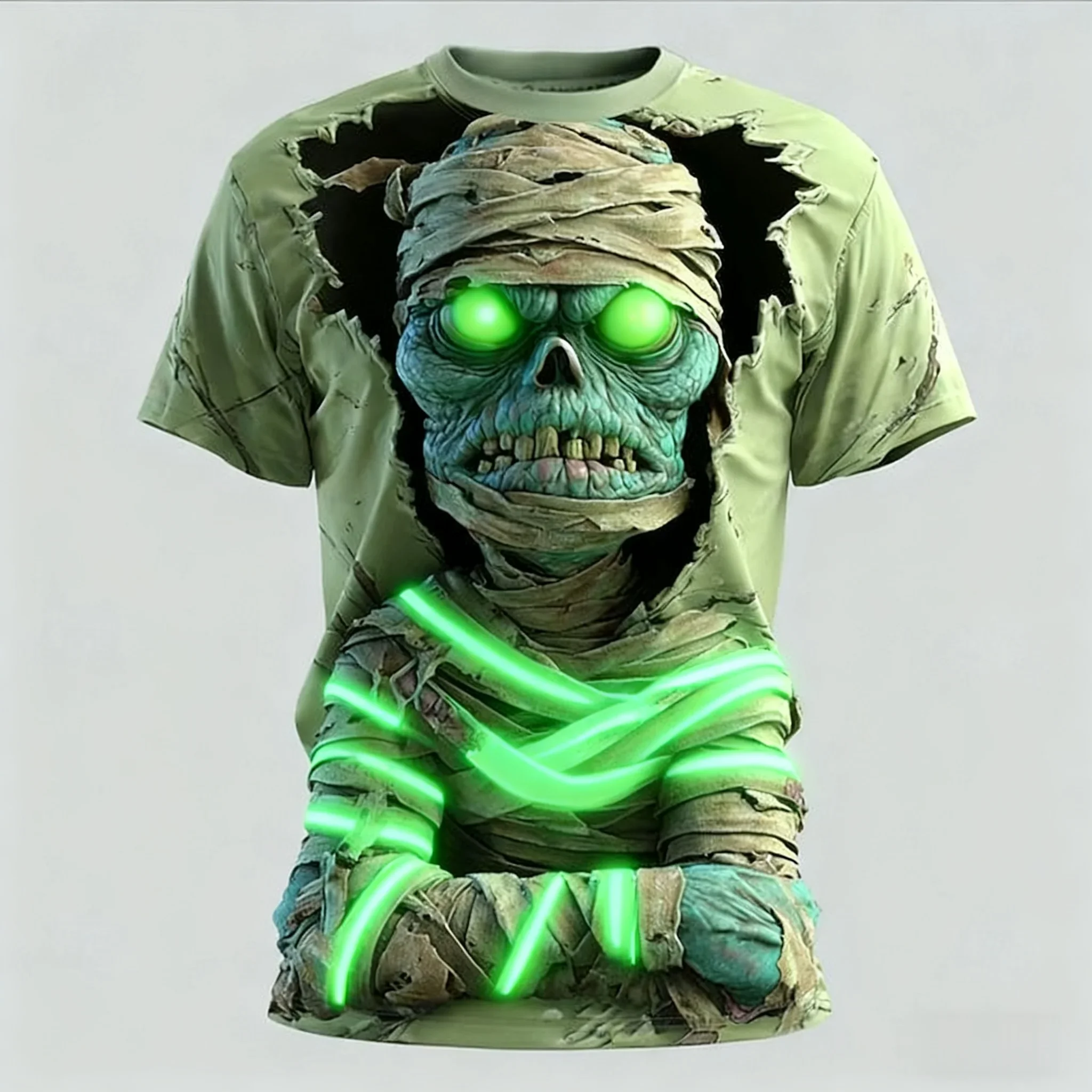 Summer T-shirt Halloween Elements Zombie Horror Party Adult Oversized Women's Mens Children's T-shirt Comfortable and Breathable