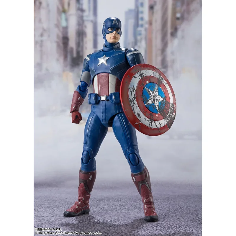 In Stock Original Bandai SHFiguarts Marvel's The Avengers Movie Captain America  Action Figure Model Toys Collectible Doll Gifts