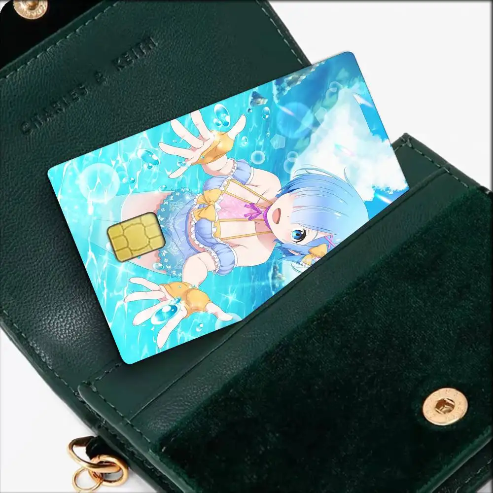 Re Zero R-Rem Waterproof Film Skin Cover Credit Card Stickers Debit Front Bank Bus Pass