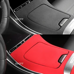 Center Console Suede And Leather Panel Cover Trim Frame Interior Decoration Modification For Mercedes Benz C GLC Class W206 X254