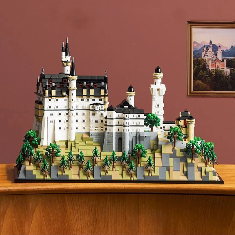 In stock 3455 pcs Neuschwanstein Architectural Model Kit Compatible 21063 Collectible Building blocks Set for Adults Gift