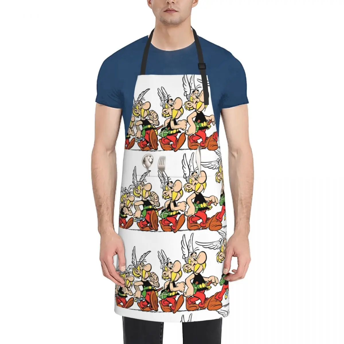 Asterix And Obelix Dogmatix Aprons Chef Cooking Baking Tablier Sleeveless Bib Kitchen Cleaning Pinafore for Women Men Painting