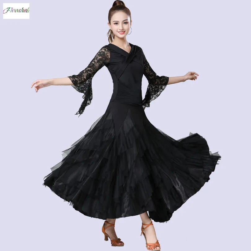 Women\'s skirt Women Dancing Costume Flamenco Waltz Ballroom Dance Skirt  Layered Big Swing Spanish Skirts