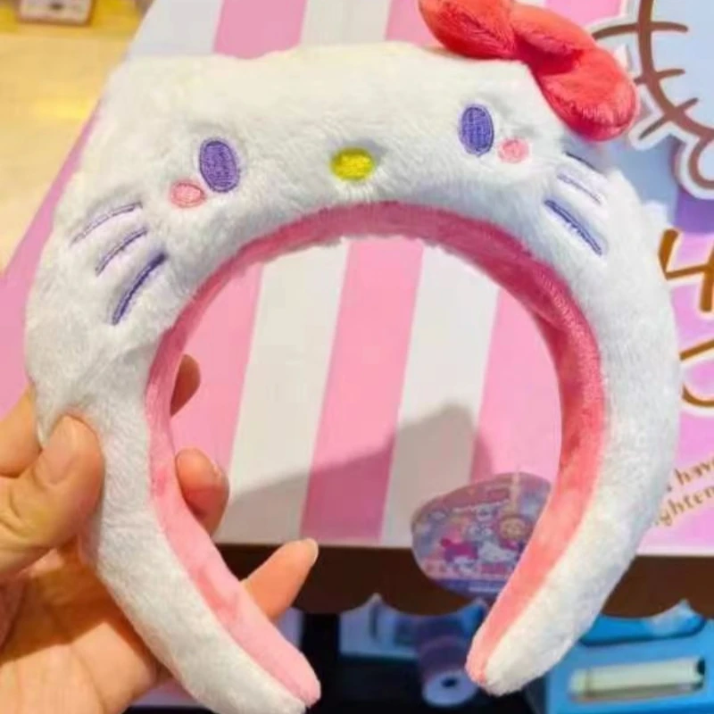 

Sanrio Kawaii Hello Kitty Hairband Cartoon Cute Anime Student Decorate Plush Thickening Pendant Toys for Girls Christmas Gifts