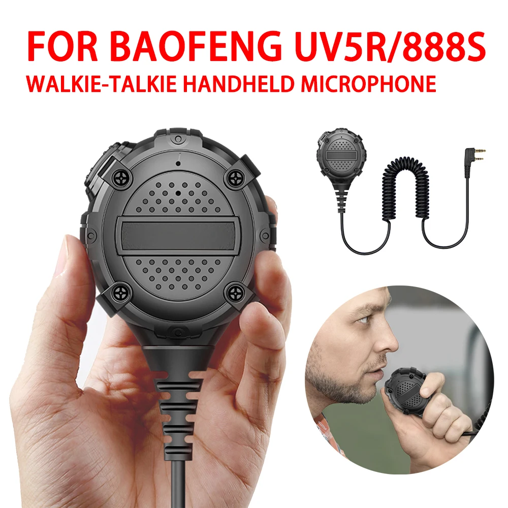 2023 Baofeng Microphone Walkie Talkie Accessories Tangent Mic Shoulder Speaker PTT for Kenwood UV-5R UV82 UV-17 two way radio