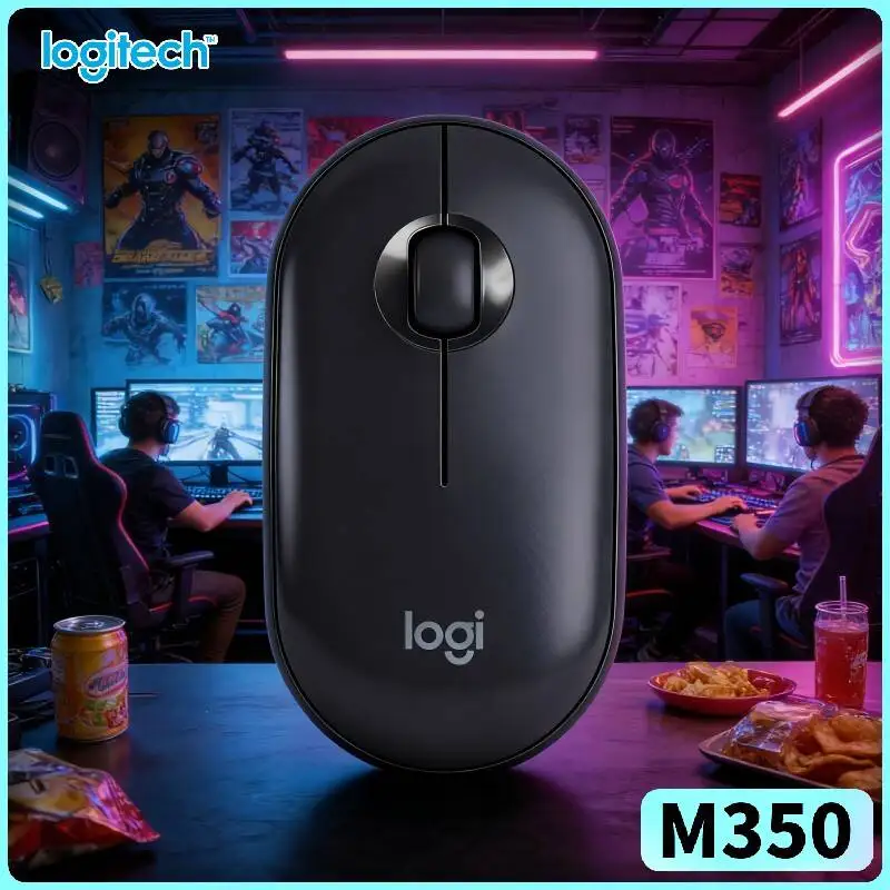 Logitech M350 Portable Optical Mouse - Thin Build, Dual Mode, Quiet Clicks, 10m Range, PC Mac Chromebook Compatible
