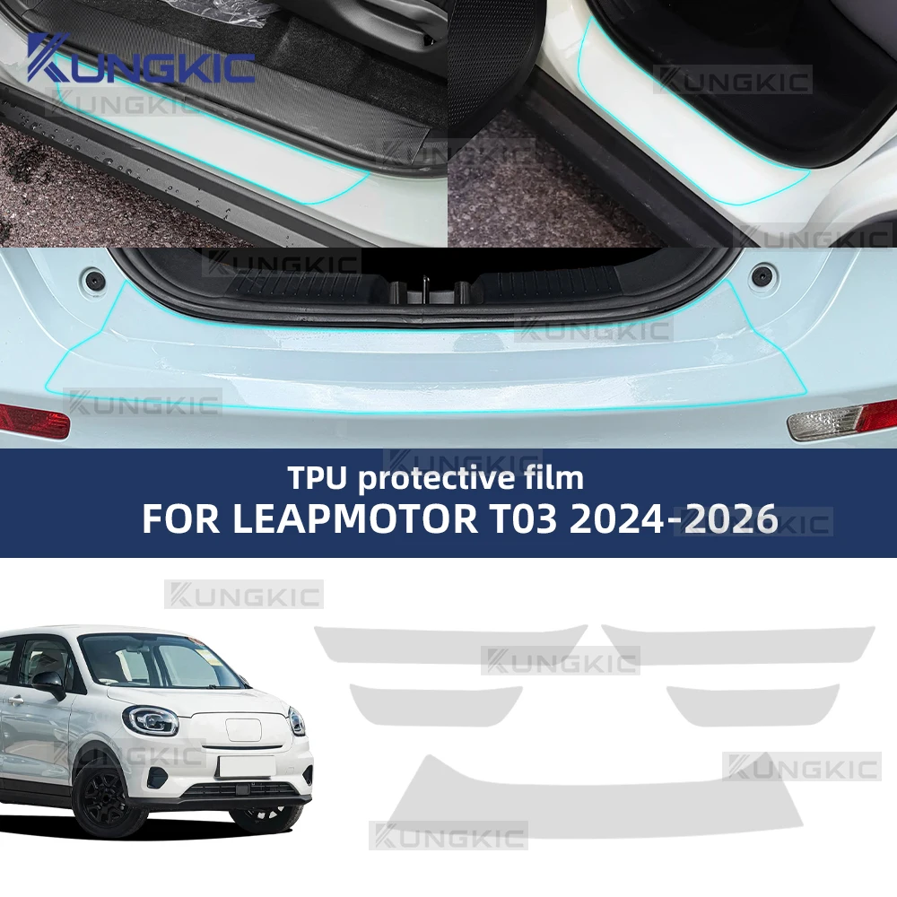 Für Leapmotor T03 2024 2025 2026 Auto-Türschwellerschutz Anti-Kratz Transparente Rauchgraue TPU-Aufkleber Lackschutzfolie