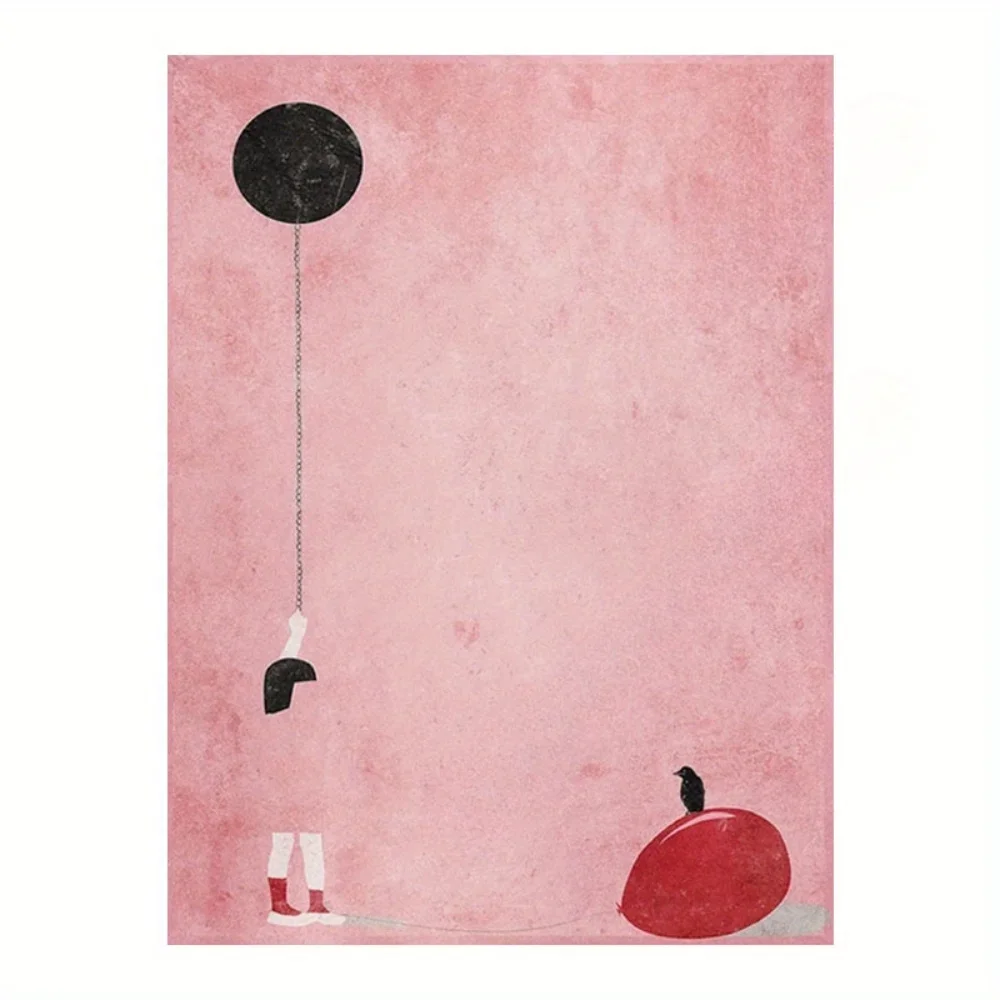 1pc frameless Canvas painting Nordic modern style canvas painting frameless painting featuring pink and bushy textured canvas ar