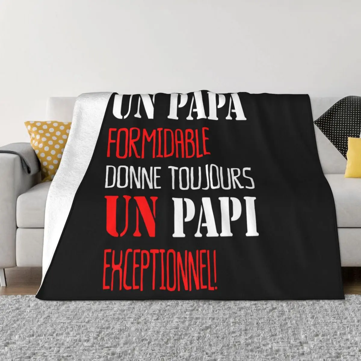 Personnalise Un Papa Formidable Donne Toujour Un Papi Exceptionnel T161 Hipster Game Teenage On Sale Throw Blanket