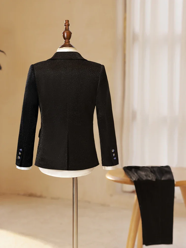 Children's Wedding Page Boy Piano Performance Boy Blazer Tuxedo Kids Formal Suits A3752 Boys Graduation Suit