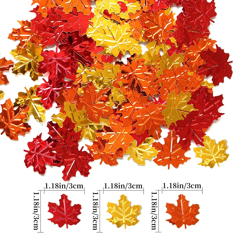 15g Halloween Maple Leaf Confetti Glitter Thanksgiving Table Confetti Halloween Party Decorations Autumn Leaf DIY Accessories