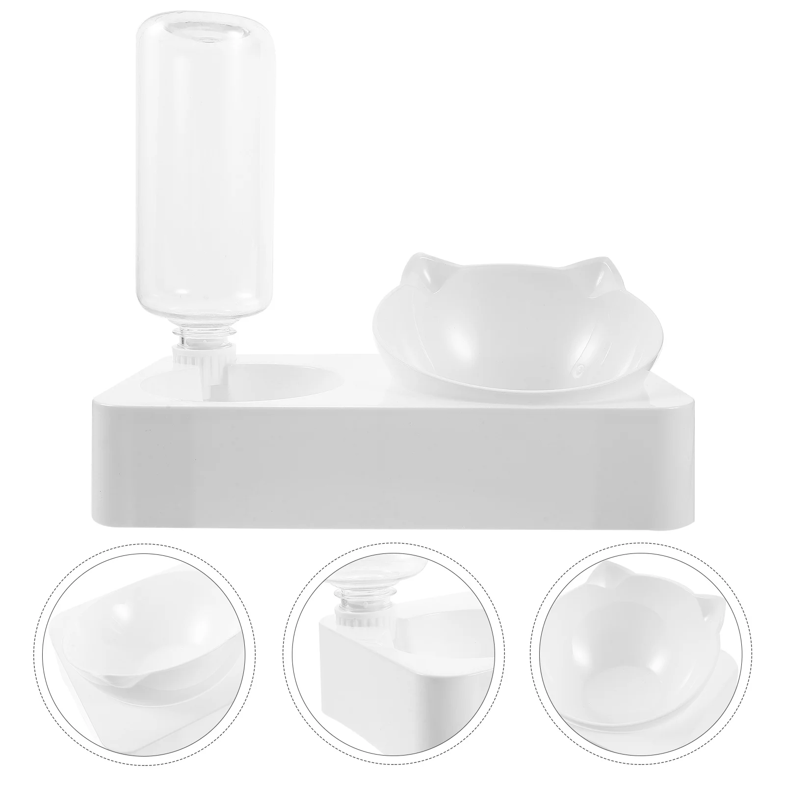

500ml Pet Waterer Tilted Anti Tip Automatic Dispenser Bowl Durable Plastic Slow Feeder Cat Bowl Pet Accessories