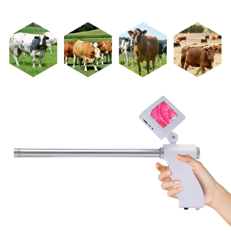 Cattle Visual Insemination Gun Professional Artificial Insemination Gun with Monitor Cow Feeding Tool for Farm Breeding Farm Zoo