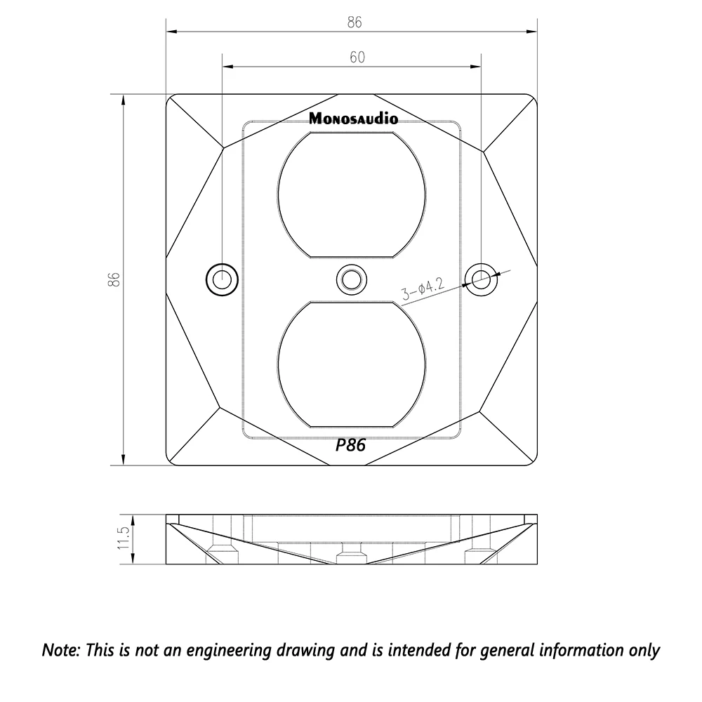 Monosaudio-Prise de courant murale, P86 + ug 1G/R, cuivre rouge pur, plaqué or/rhodium, US AC, 20A, 125V AC
