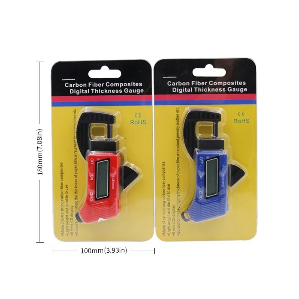 Portable Digital Thickness Gauge 0-12.7mm Range 0.01mm Precision Thickness Tester Mini Dial Large LCD Display