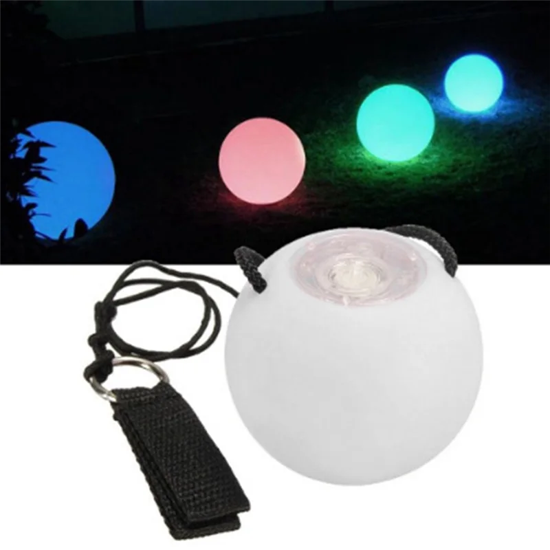 LED Glow Poi Balls para crianças e adultos, Light Up Toy, Rainbow High Strobe, bola girando, 2 pcs