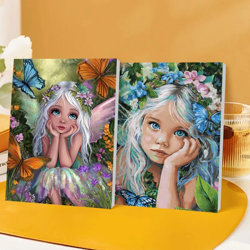 

CHENISTORY Oil Painting By Numbers Flower Fairy Room Wall Art Pictures By Number For Adults Home Decoration 50x40cm