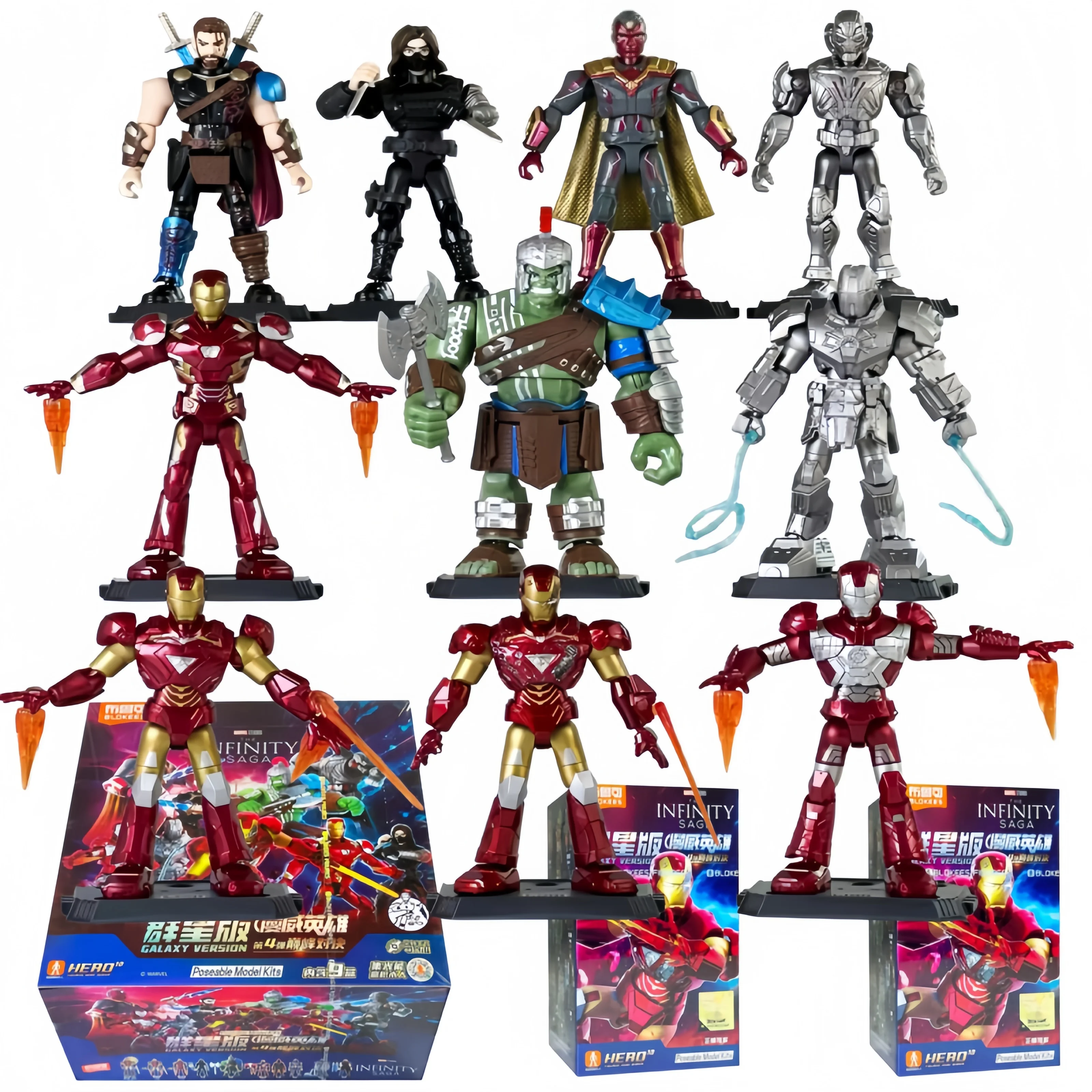 

Original Blokees Iron Man Building blocks Series Model Kit Ironman Mark46 Hulk Assembly Joint Movable Kid Toys Birthday Gifts
