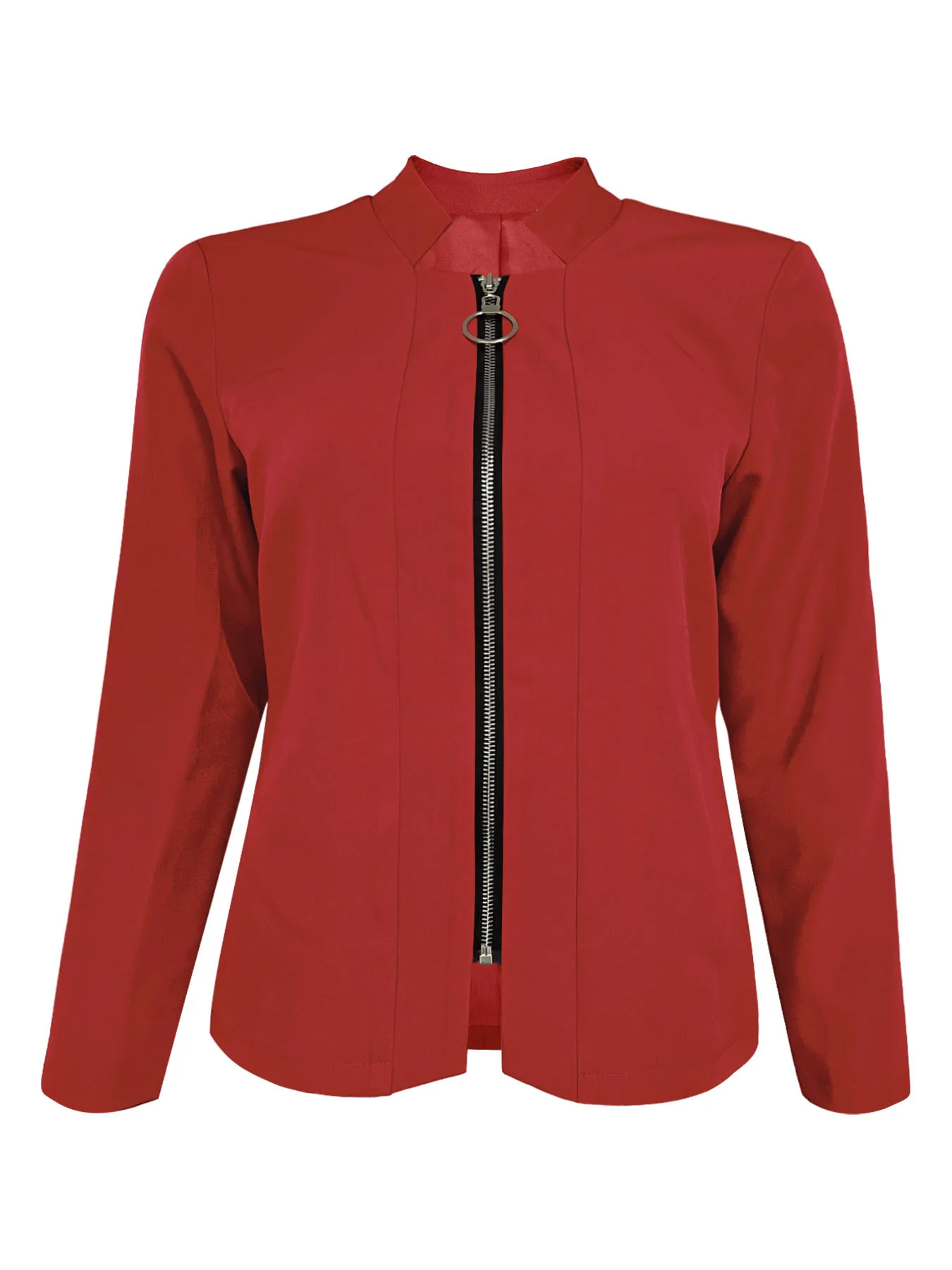 الخريف والشتاء فضفاضة عارضة بلون سستة بدلة بأكمام طويلة #4