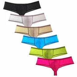 Men Semi See-through Underwear Male Comfy Pouch Boxer Bokserki Brazilian Bikini Trunks Sexy Shorts