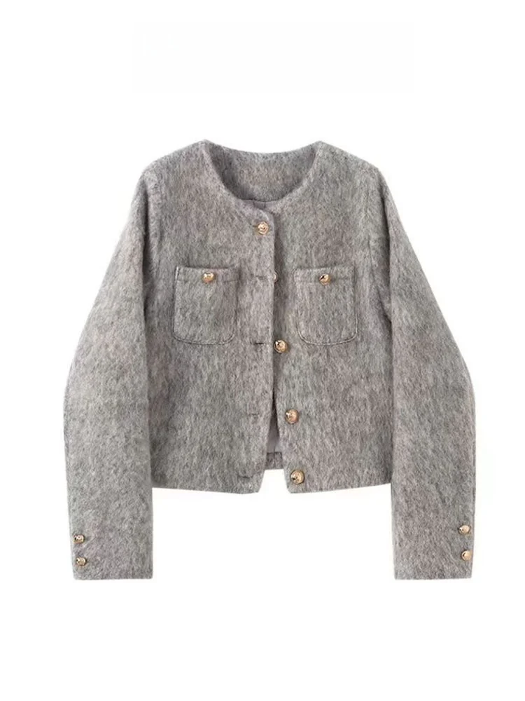 

ay Хлопковое шерстяное пальто Thiened, женское осенне-зимнее новое стеганое пальто высокого класса Small Fraance Wind ort