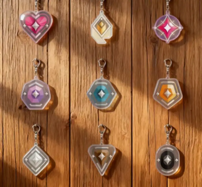 GAME VALORANT Model Plate Backpack Accessories Backpack Pendants HD Acrylic Key Ring Keychain Bag Charm Holiday Gift 6CM