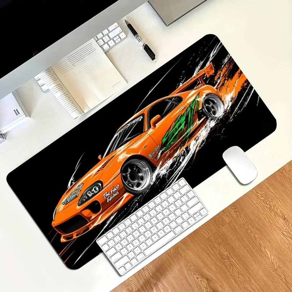 Cool Sports Car Large Gaming Mouse Pad Non Slip Rubber Keyboard Mat Stitched Edge for PC Gamer Laptop Office Workstation