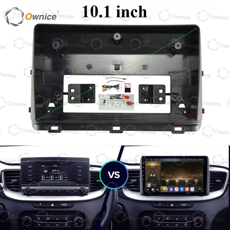 Ownice 9 Inch Quadlock Car Android Radio Frame for Kia Ceed 3 CD 2018 - 2022 Fascia Stereo Panel 16PIN Harness Wire Canbus Box