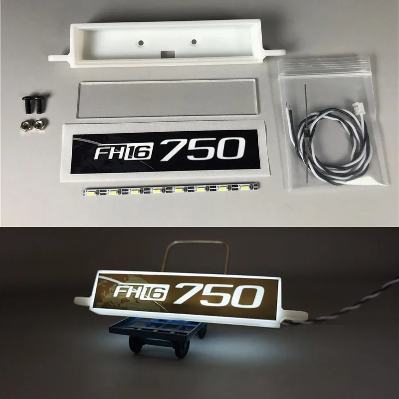 

Светодиодные осветительные коробки, детали ламп солнцезащитного козырька для радиоуправляемого грузовика Tamiya 1/14 VOLVO 750 FH16 560360 Car Diy