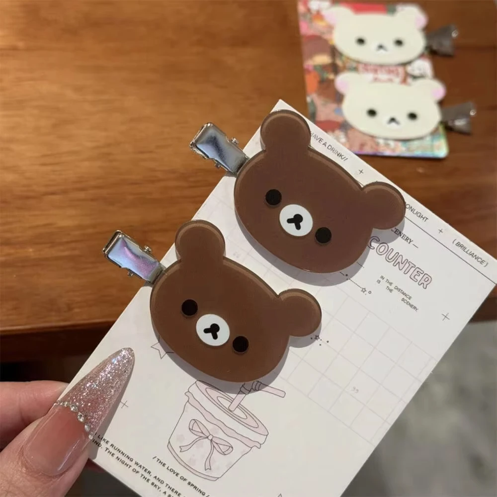 ヘアアクセサリー Kumakumakuma Fashion Rilakkuma Korilakkuma Hair Clips Anime Bear Head Cute Hair