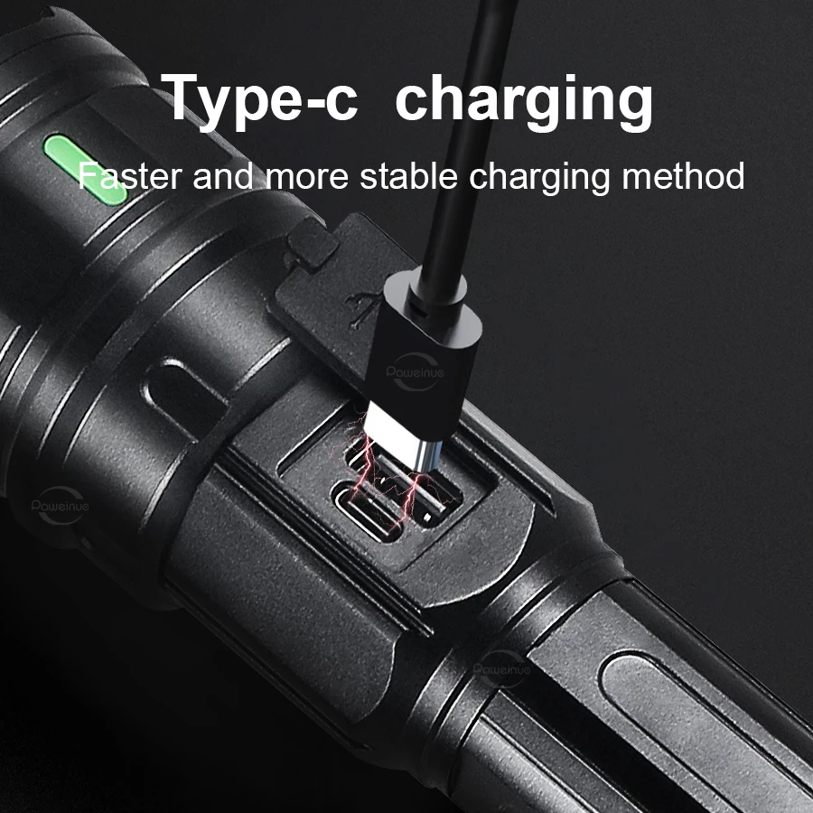 Newest Ultra Powerful LED Flashlight Rechargeable Led Spotlight Torch Super Bright Large Aperture Hunting Emergency Flashlights