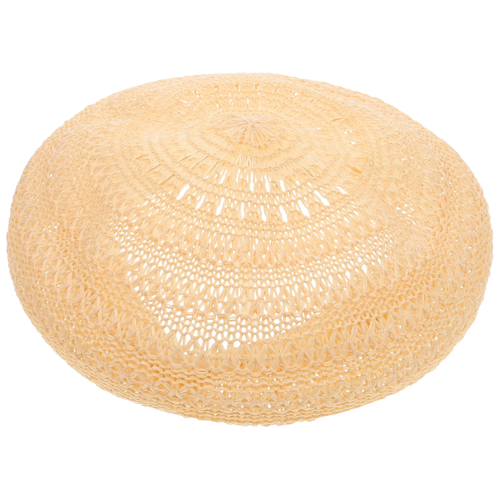 

Retro Straw Hat Women White Three-dimensional Travel Beret Hat Beanie Summer Cotton Linen Spring Gift