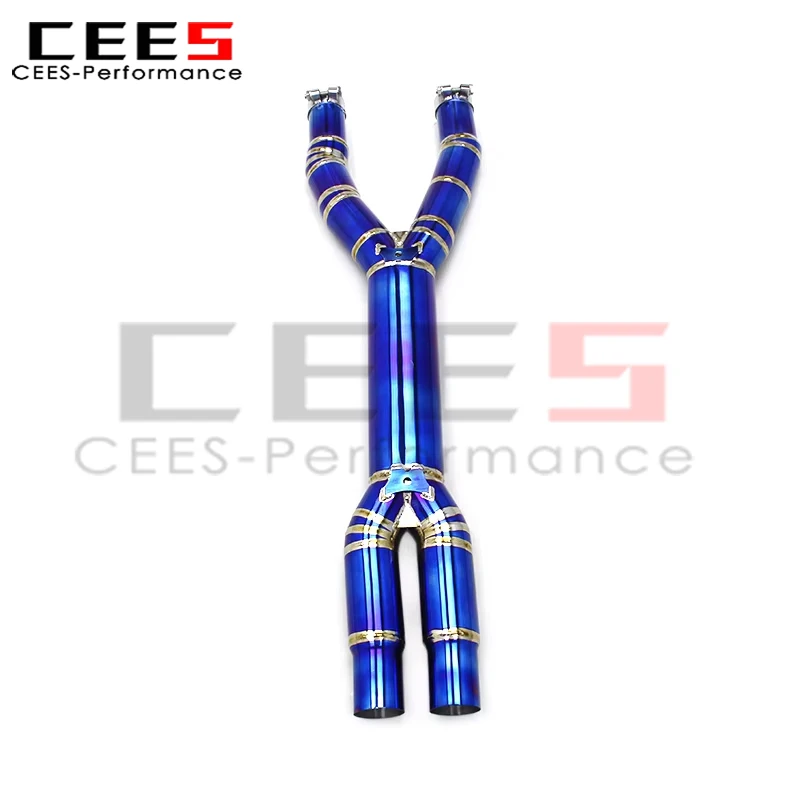 CEES X Pipe/Mid Pipe for Ferrari California V8 4.3L 2009-2014 Performance Weight Reduction Racing Exhaust Pipe System view 2
