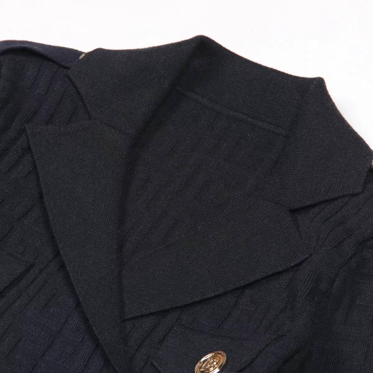 Quattro colori autunno e inverno nuova moda tinta unita texture bavero manica lunga doppio petto abito lungo da pendolare da donna