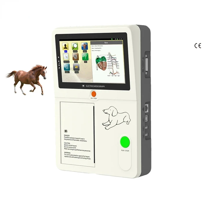 Easy Operating 3 channel or 6 channel Smart Electrocardiogram Veterinary ECG for animal